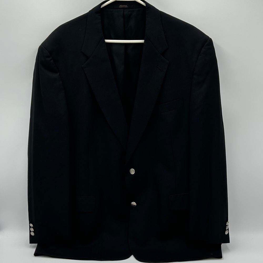 Hart Schaffner Marx Black Blazer with Silver Buttons